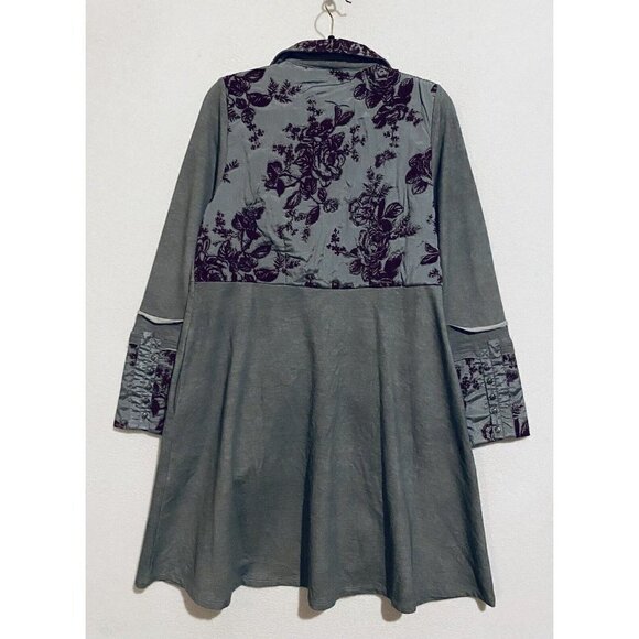 Soft Surroundings Granduer Jacket Womens Medium Gray Purple Embroidered Boho - Picture 4 of 7